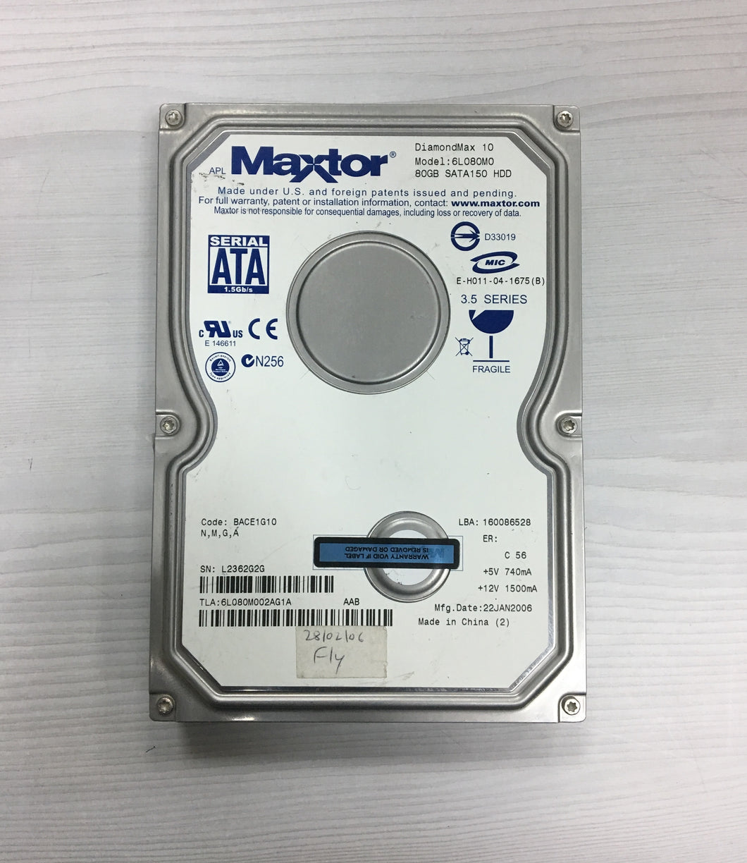 Maxtor SATA 80 GB HDD