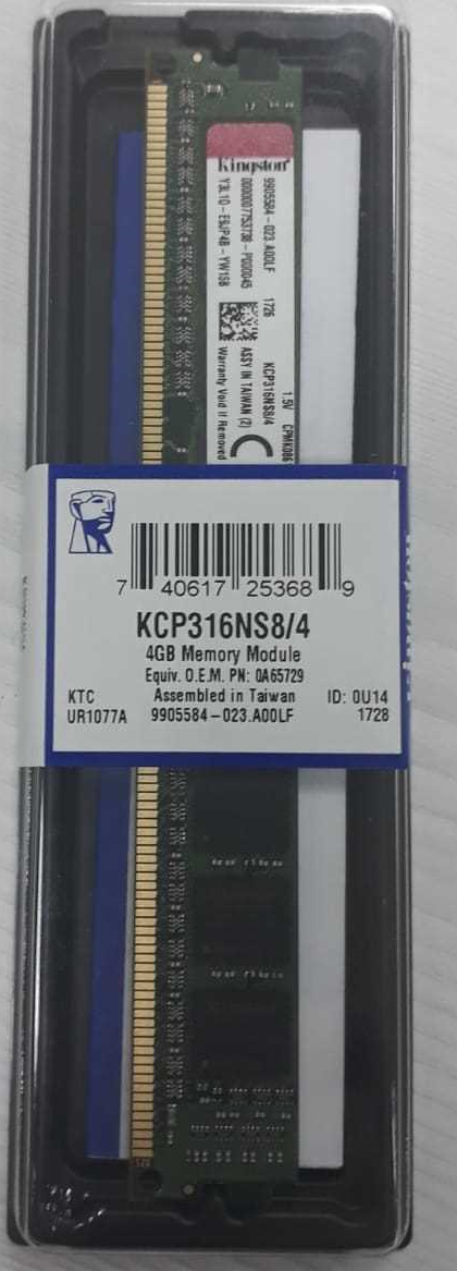 Kingston 4GB DDR3 RAM (1600Mhz) DIMM 240 Pin Desktop Memory